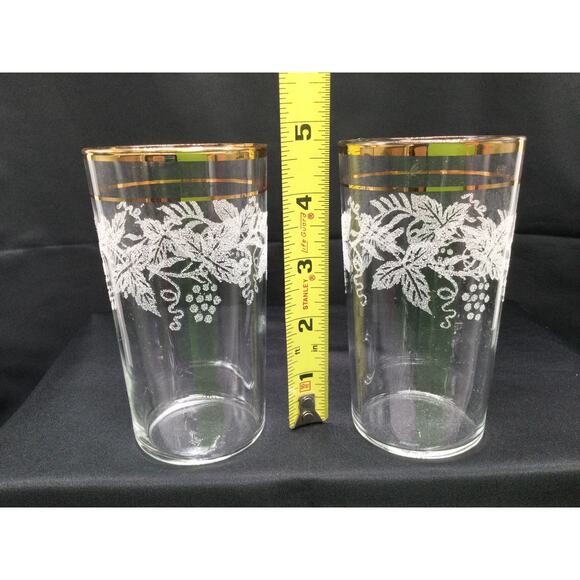 Bartlett Collins 806 Gold Trimmed 8oz Flat Tumblr Set of 2 - Picture 6 of 7